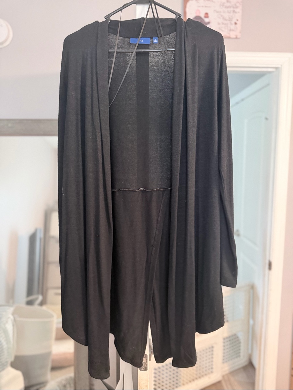 Apt. 9 Black Open-Front Cardigan